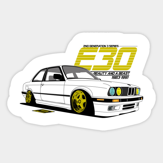 BMW E30 Beauty & Beast 3series Sticker TeePublic